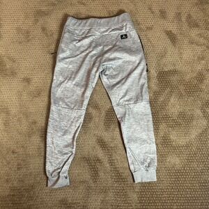 Airwalk Jogger Pants Mens Medium Gray Good Tech Fleece Zipper Pockets Tapered